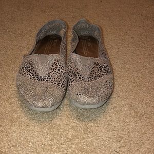 Grey crochet toms